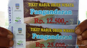 tiket masuk ke wisata pangandaran