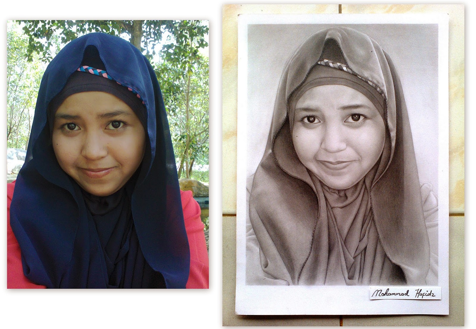 45+ Gambar Lukisan Pensil Wanita Berjilbab