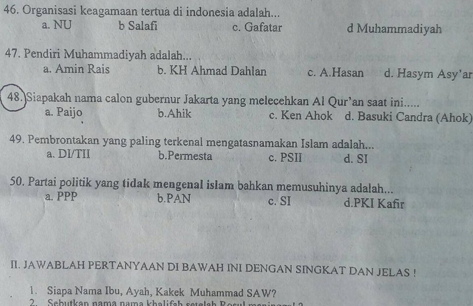 Simak Tes Tertulis Calon Guru Muhammadiyah Viral Simak Tes Tertulis Calon Guru Muhammadiyah Viral