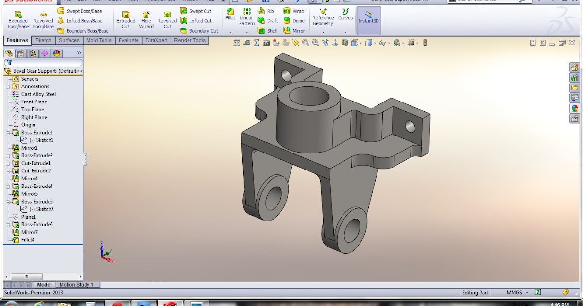 3D CAD Solutions Freelancer Bevel Gear Support