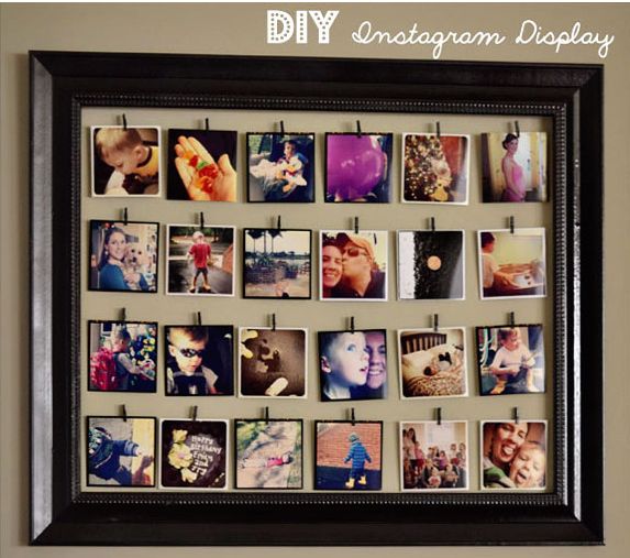 Mini Clothespins and Picture Frame Photo Display