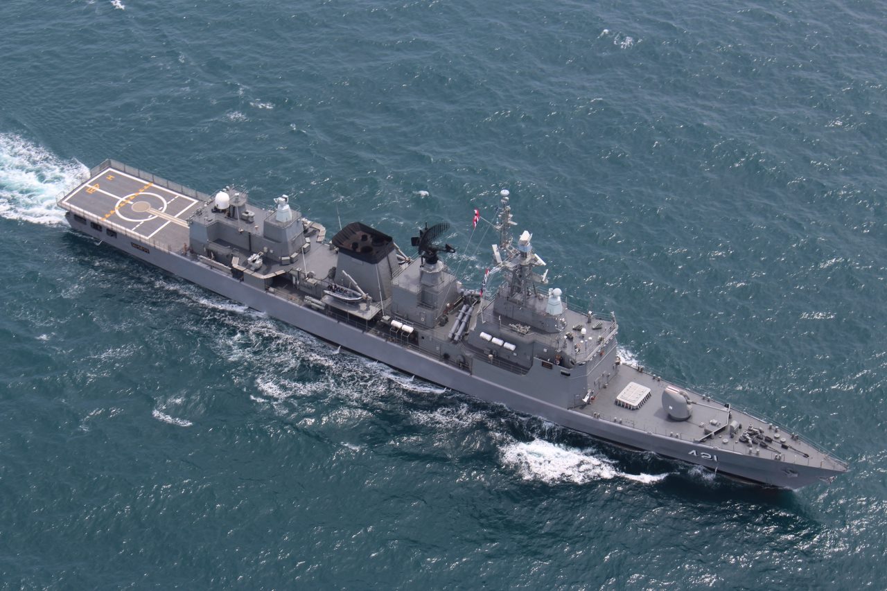HTMS naresuan and HTMS Taksin current frigate ship Royal Thai Navy. 