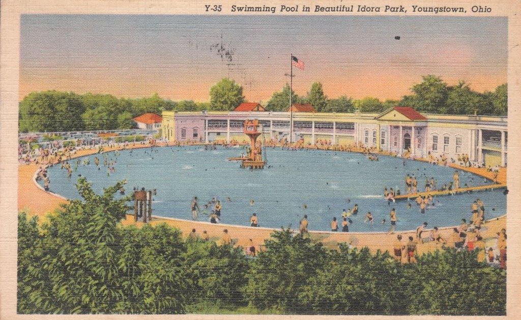 Swimming: Pool postcard: Idora Park, Youngstown, Ohio