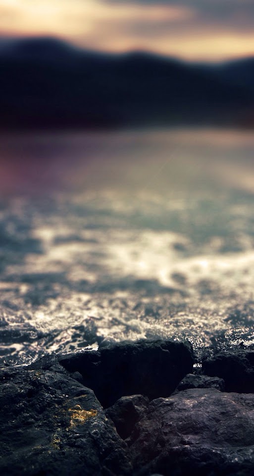 Water Rocks Blur iOS7  Android Best Wallpaper