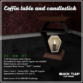 [Black Tulip] Mesh - Coffin Side Table and Candle