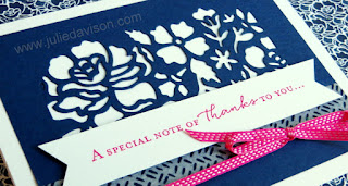 Stampin' Up! Floral Phrases + Detailed Floral Thinlit Dies thank you card #stampinup www.juliedavison.com