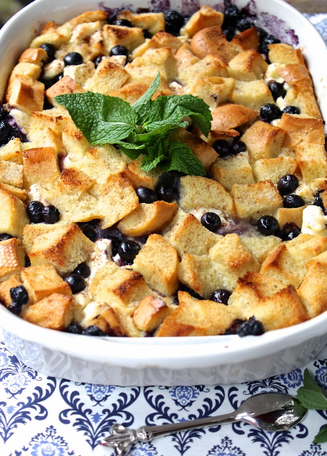 ValSoCal Blueberry Cream Cheese Bread Pudding