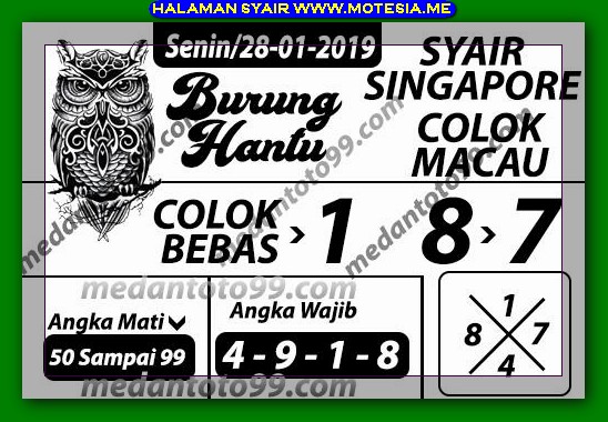 Gambar Syair Sgp Senin 28 Januari 2019 - Kode Syair Sgp Hk Sd Motesia