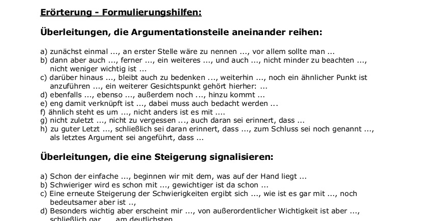Wie Schreib Ich Eine Erörterung deutschstundeonline: Wie schreibe ich eine Erörterung?