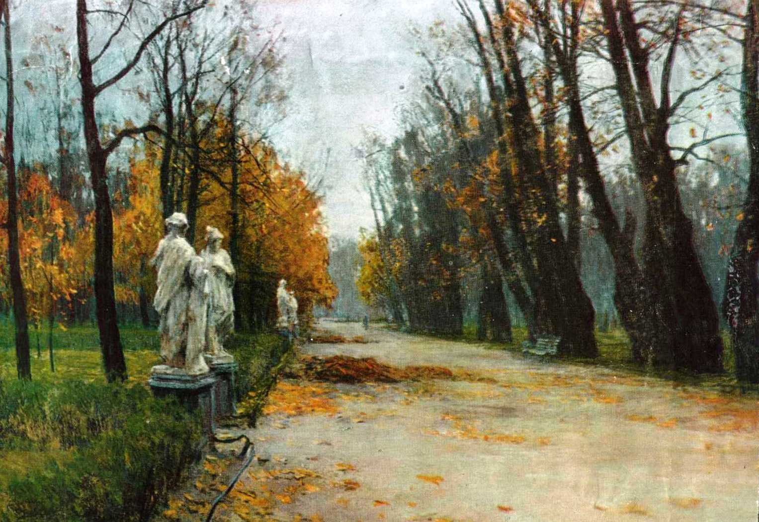 В каком году написана картина летом. Летний сад в Санкт-Петербурге картина Грицая. А. М. Грицай картина «в заросшем парке».