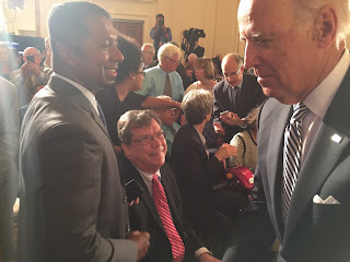 Sachin Pavithran (left) with Vice President Joe Biden.