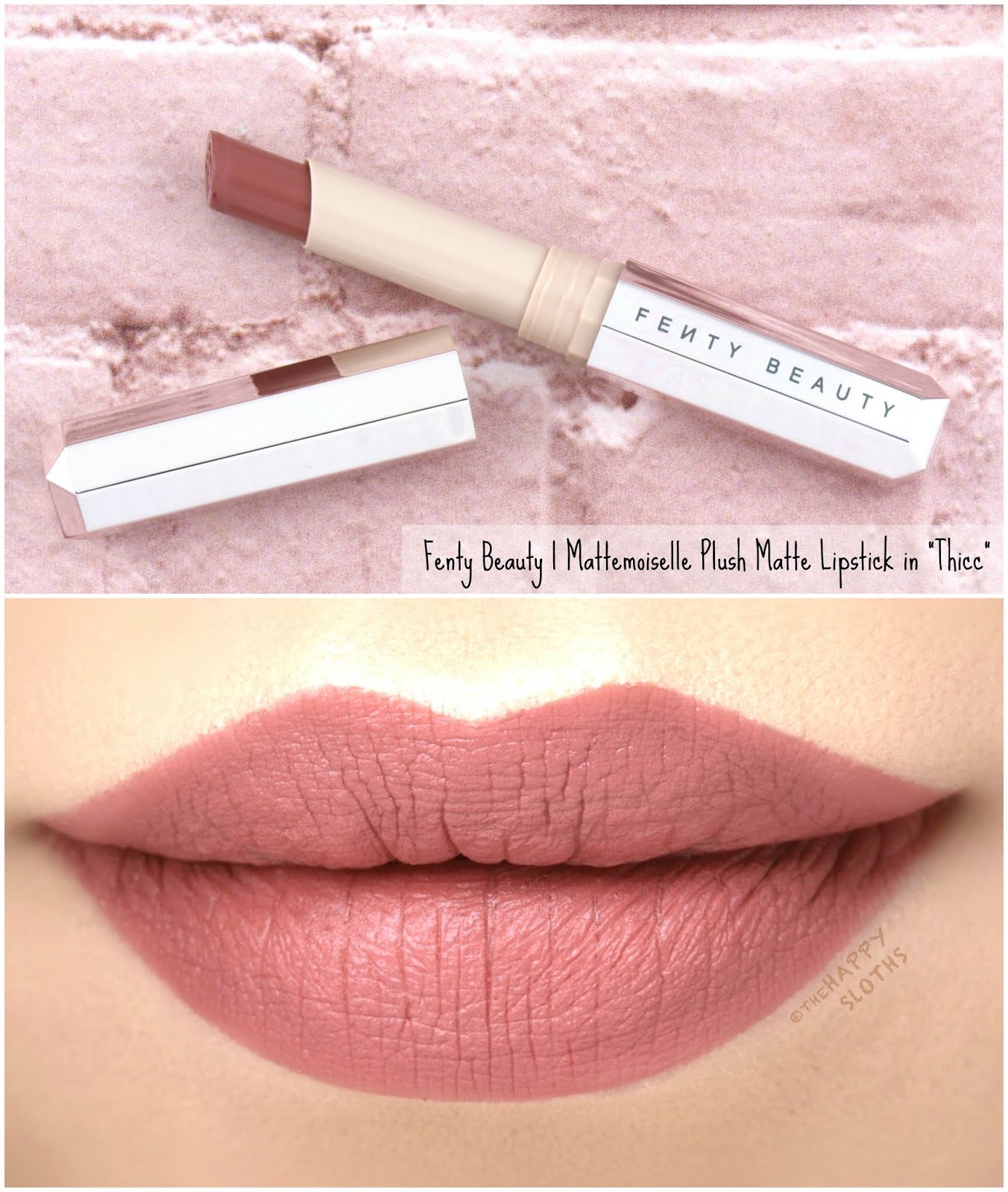 Fenty Beauty by Rihanna | Mattemoiselle Plush Matte Lipstick in "Thicc": Review and Swatches