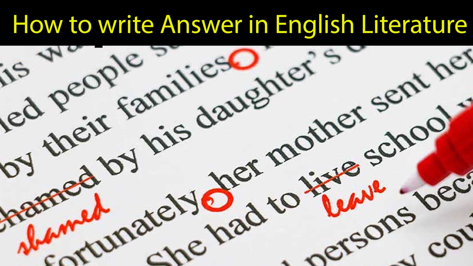 How to Write Answer in English Literature - My Exam Solution