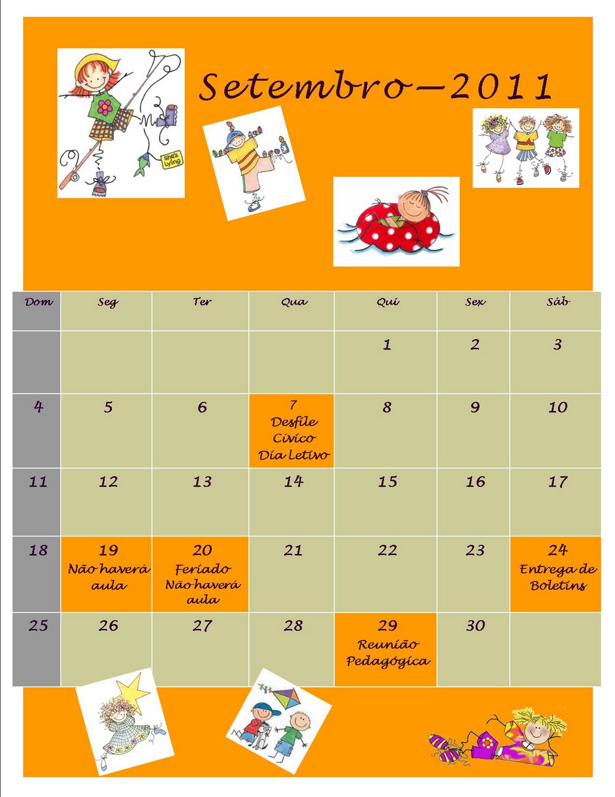Escola Miguel Couto CALENDÁRIO DE SETEMBRO Escola Miguel Couto CALENDÁRIO DE SETEMBRO