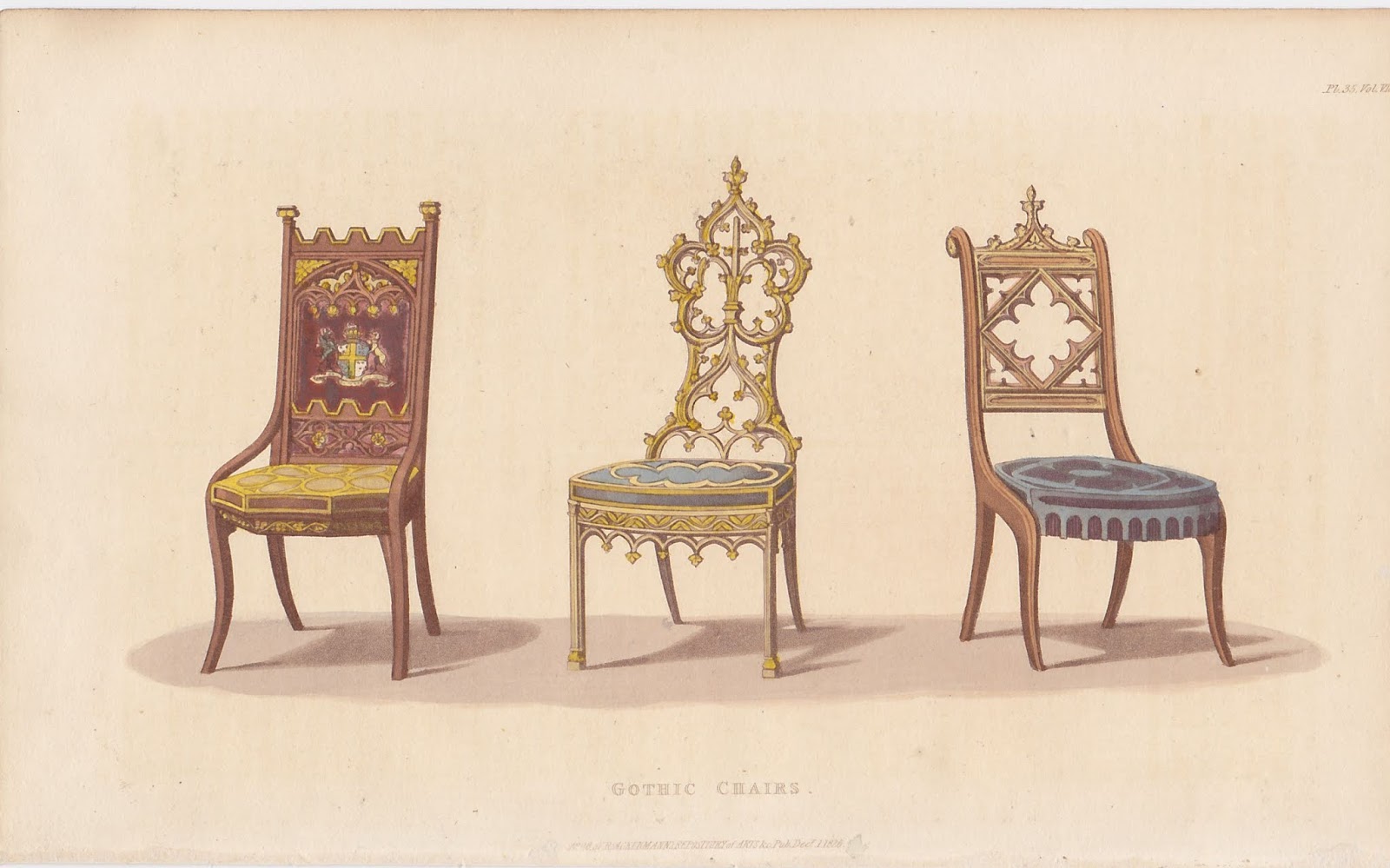 Nine Chairs That Go P In The Night Gothic Furniture Part 3 A Similar Confession Accompanies The Description Of This Gothic Bookcase Exact Date Not Known But It Was Published In First Half 1827