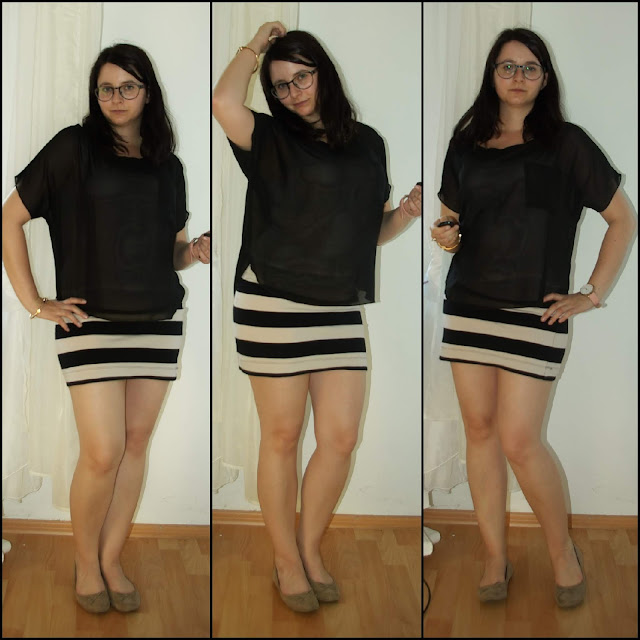 [Fashion] Stripes Are All I Need: Bleistiftrock mit Streifen und schwarzes Chiffontop