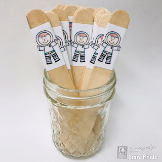 spaceman spacer sticks in a glass jar