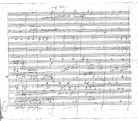 Handwritten page of Beethoven's Ninth symphony, fourth movement 
