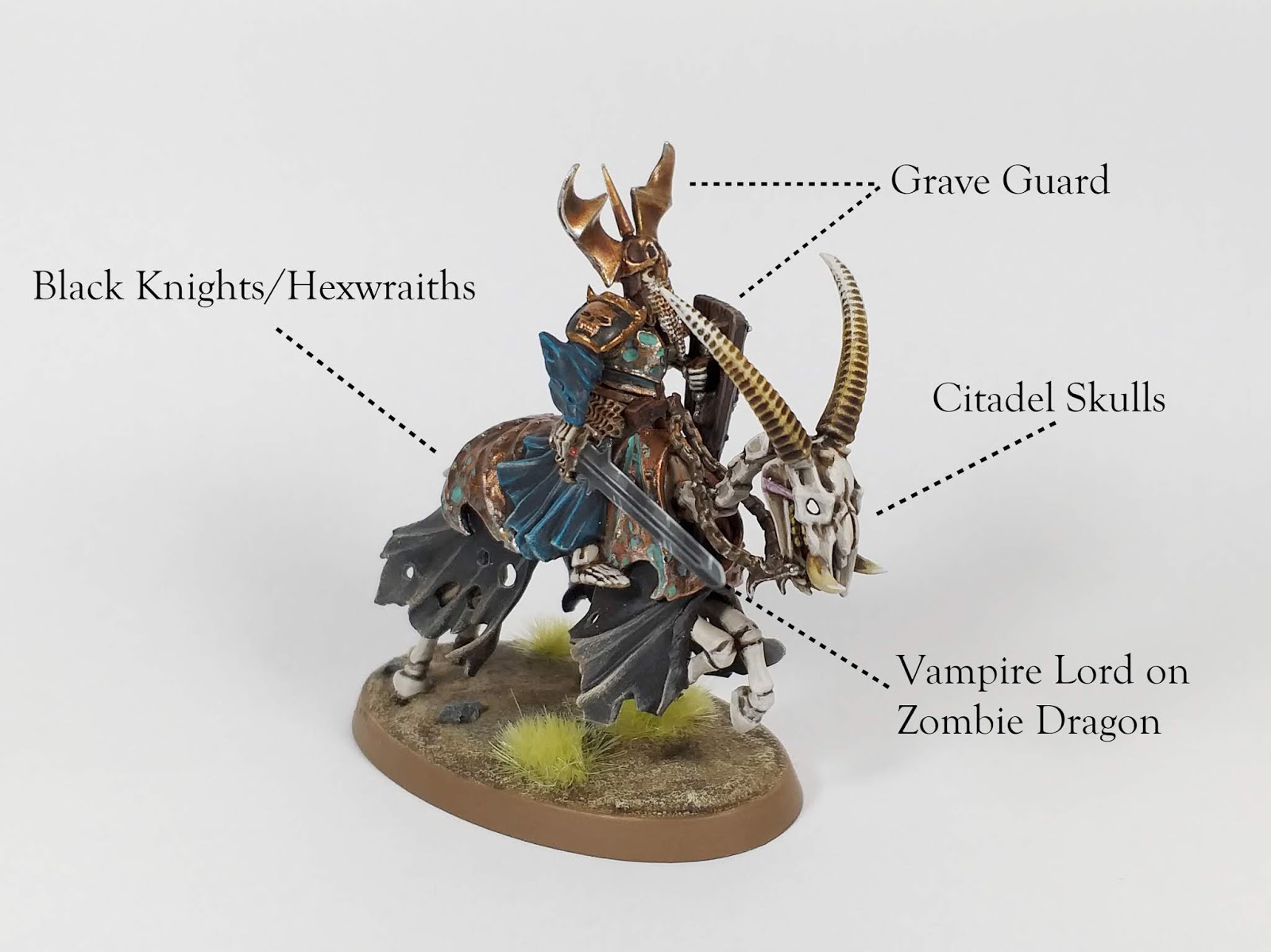 The Bonesmith Kitbashing and Painting Wight King with Baleful Tomb Blade on Skeletal Steed