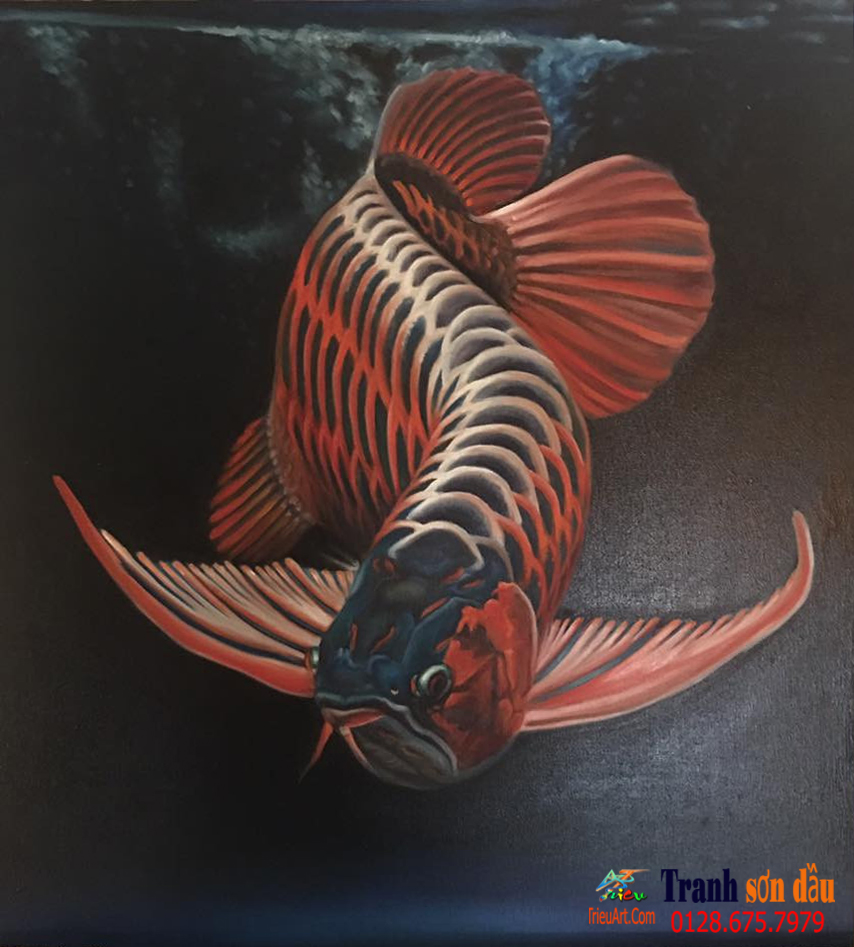 Tranh Cá Rồng Phong Thủy - Tranh Đẹp✔️ | Tranh Sơn Dầu Vẽ Tay✔️ | Tranh  Chất Lượng✔️