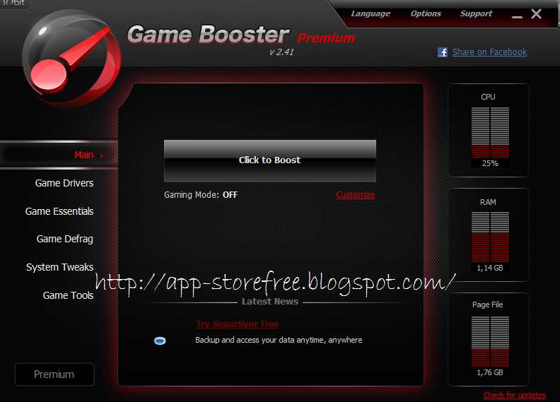 Game Booster 2.41 + Serial Full Versi APP. STORE