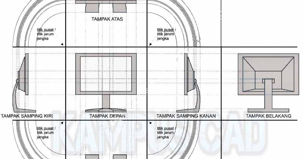PROYEKSI AMERIKA DAN EROPA PADA GAMBAR TEKNIK - KAMPUS CAD