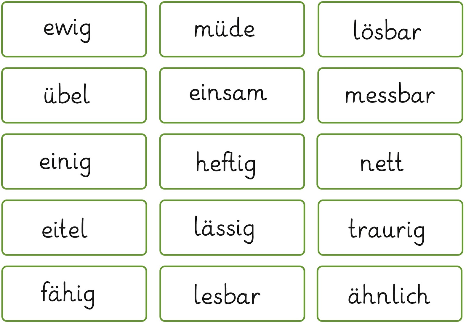 Lernstübchen: Nomen mit dem Wortbaustein -keit