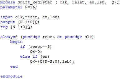 Universal shift register verilog code and testbench