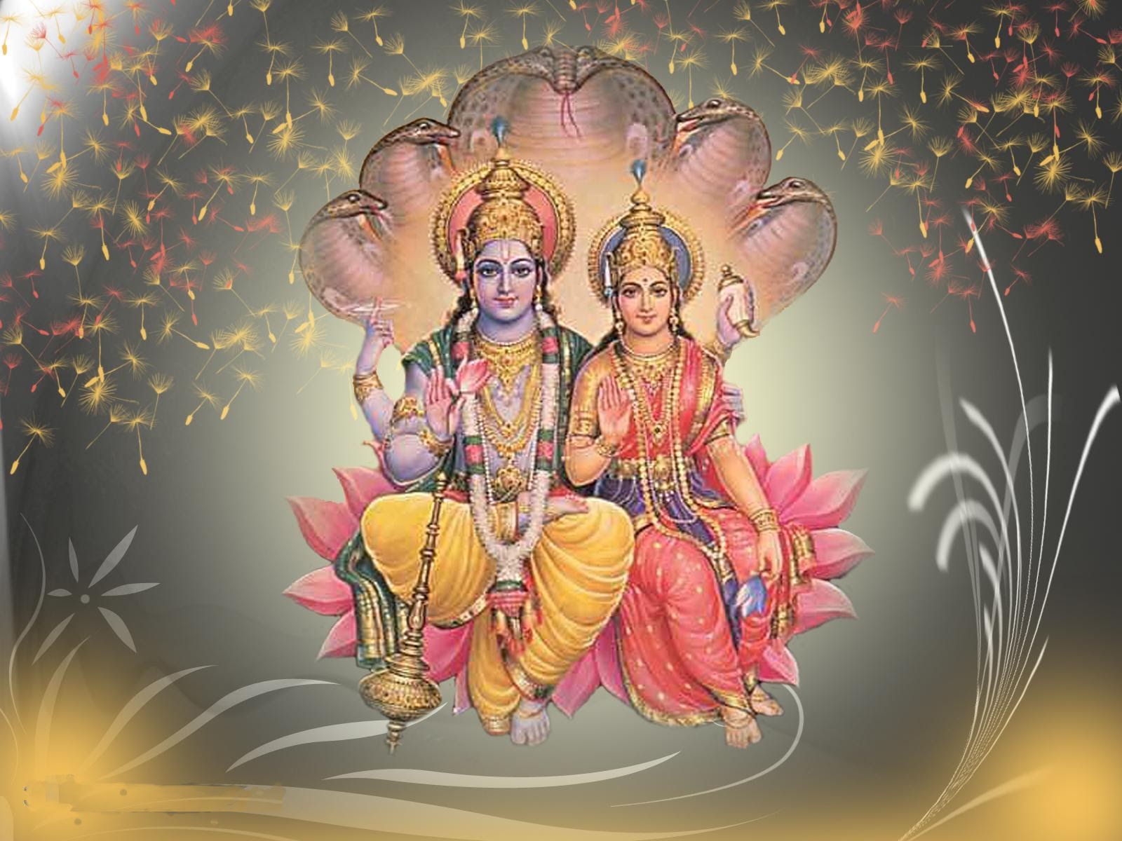 Indubindu: Wallpapers Of God Vishnu And Goddess Lakshmi