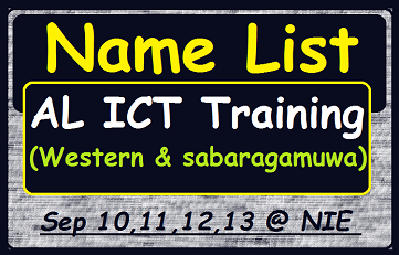 Name List - AL ICT Training (Western  and sabaragamuwa) 