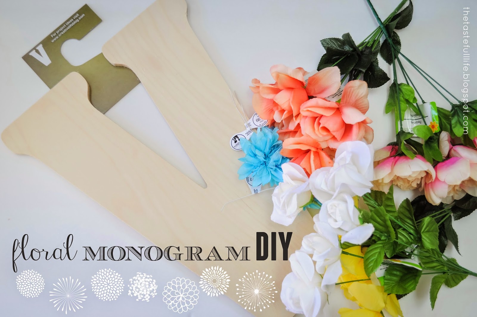 floral monogram DIY