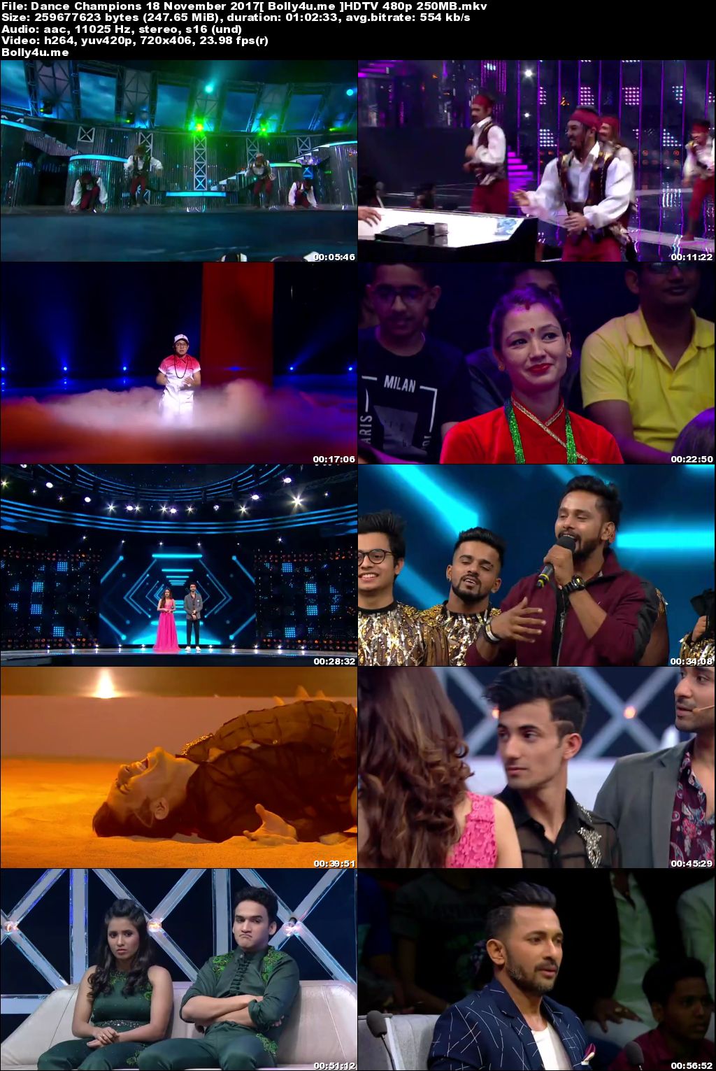 Dance Champions HDTV 480p 250MB 18 November 2017 Download