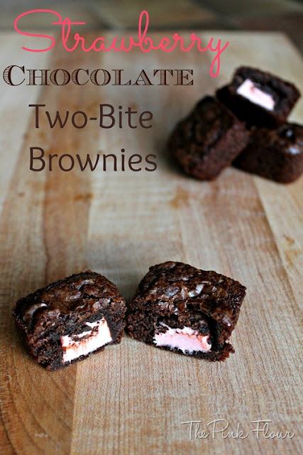 Strawberry Chocolate Two-Bite Brownies