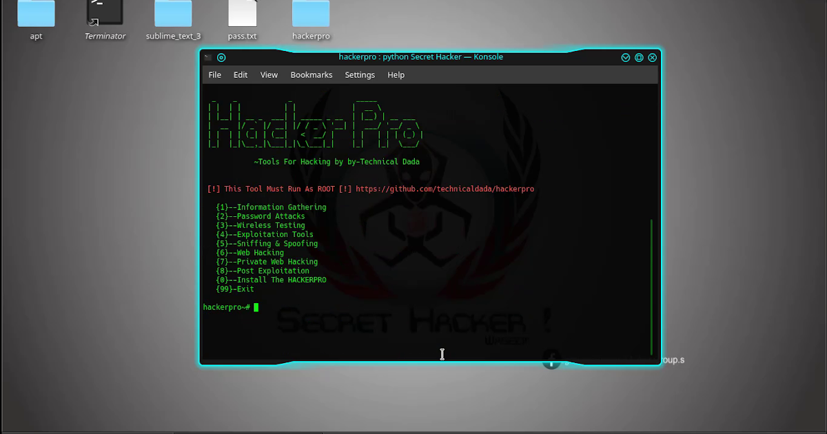 Hackerpro All In One Hacking Tool For Linux Android Termux Secret Hacker Official