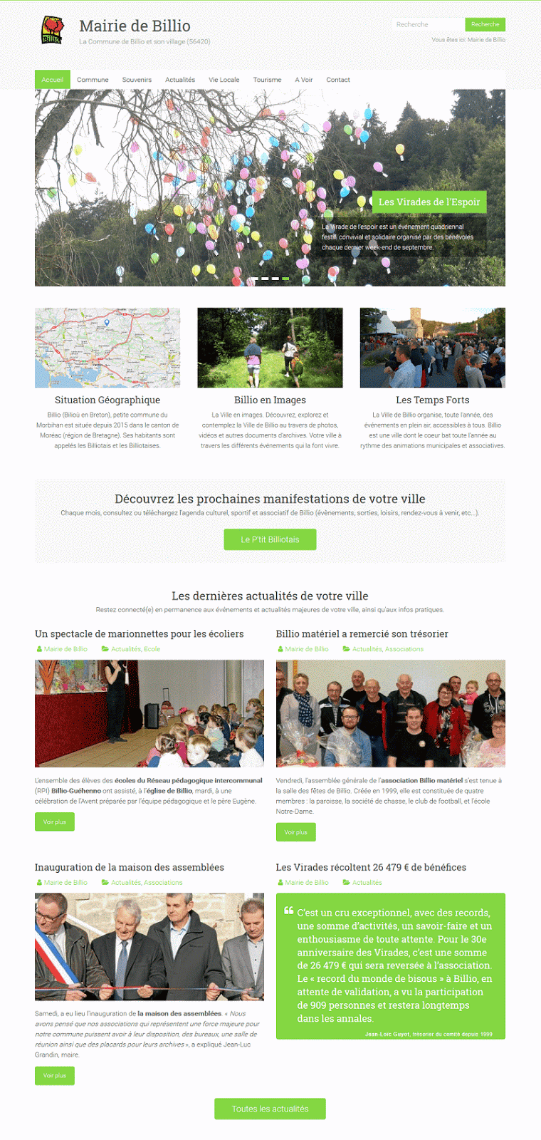 Site internet de la Mairie de Billio