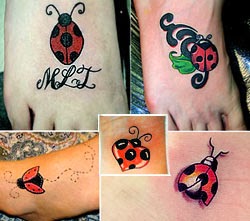 Fotos de tatuagem de joaninha no pé
