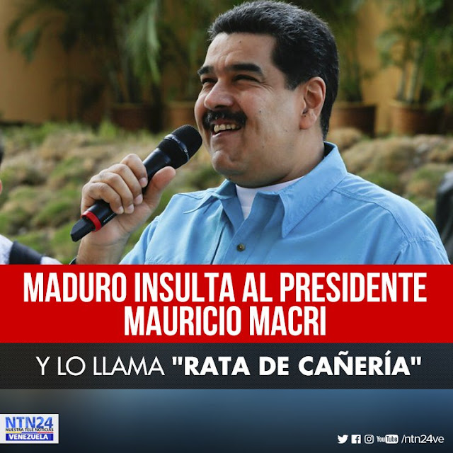 Maduro llama "rata de cañería" al presidente argentino Mauricio Macri Maduro llama "rata de cañería" al presidente argentino Mauricio Macri