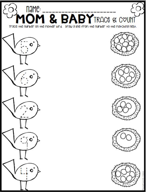 Little Giggles and Wiggles: Spring Math and Literacy Printables and  Worksheets for Pre-K and Kindergarten