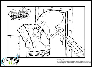 spongebob and squidward coloring pages