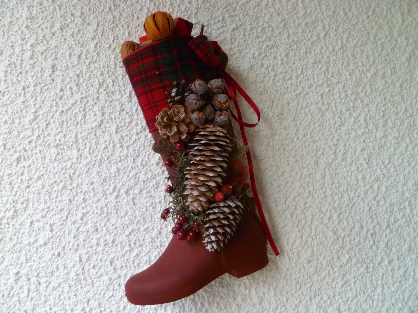 lessensciel Botte de Noel décorée