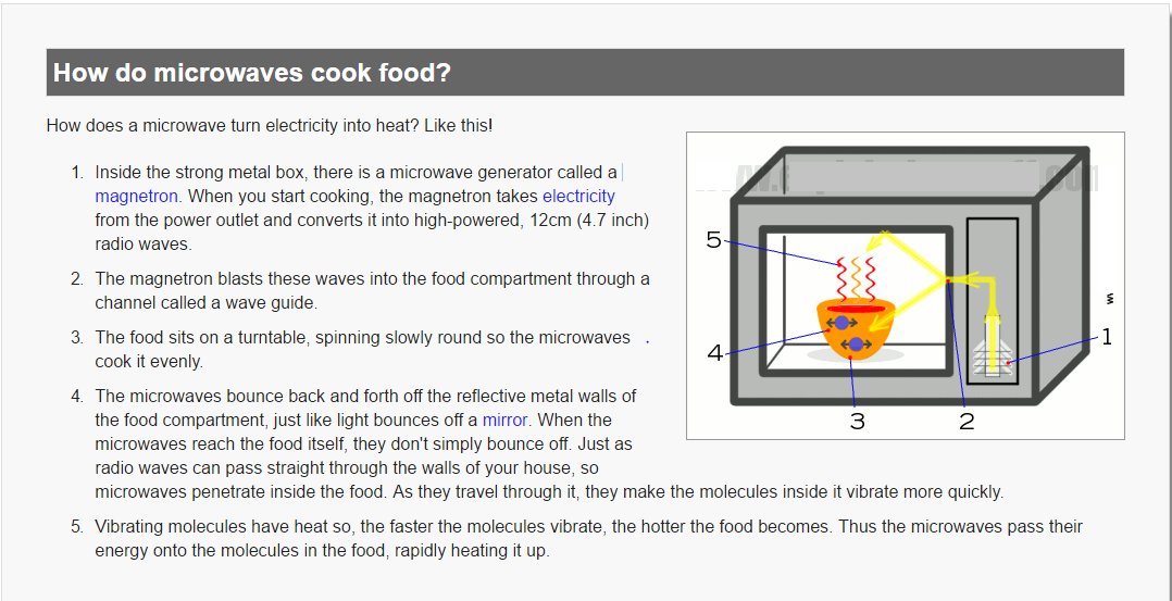World of Physics How Microwave Cooking Works