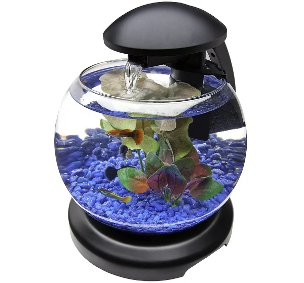 Aquarium Bulat Mini dengan Air Terjun - Aquarium Mini