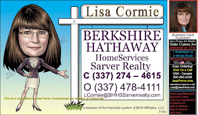 Berkshire Hathaway Real Estate Caricature House Sign