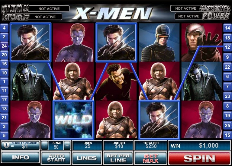 X-Men Video Slot Screen