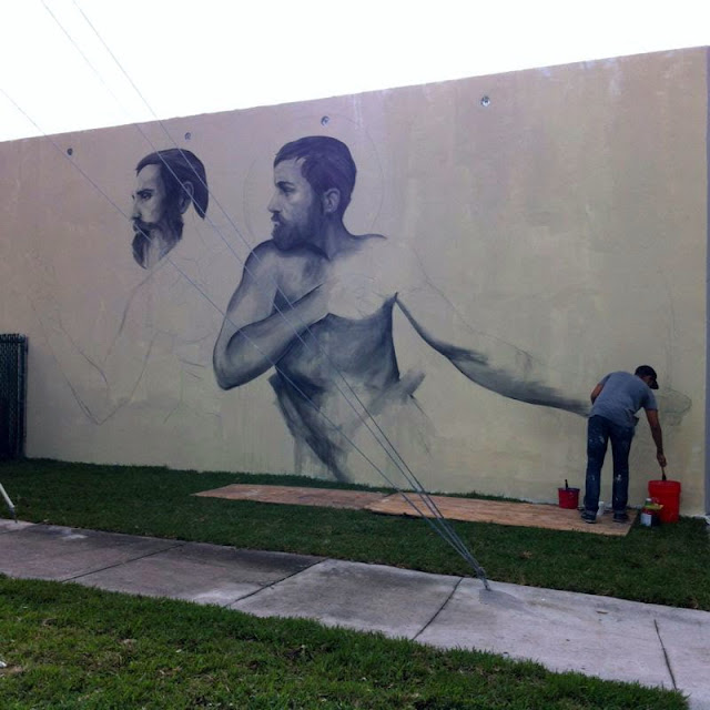 Work In Progress By Evoca1 On The Streets Of Miami, Florida For Art Basel 2013. 2