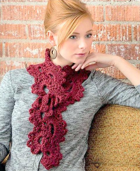 Scarf necklace Crochet pattern
