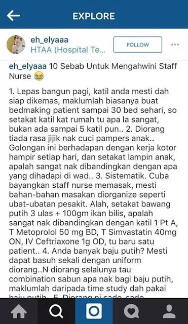 Jururawat Cun Ini Bagi 10 Sebab Untuk Mengahwini Staff Nurse. Antaranya... Jururawat Cun Ini Bagi 10 Sebab Untuk Mengahwini Staff Nurse. Antaranya...