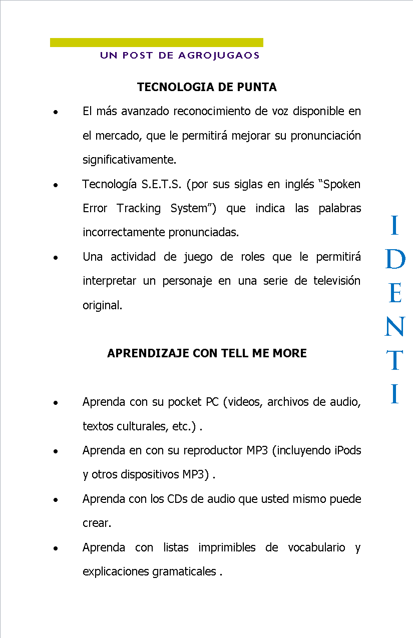Tell Me More Aleman Serial