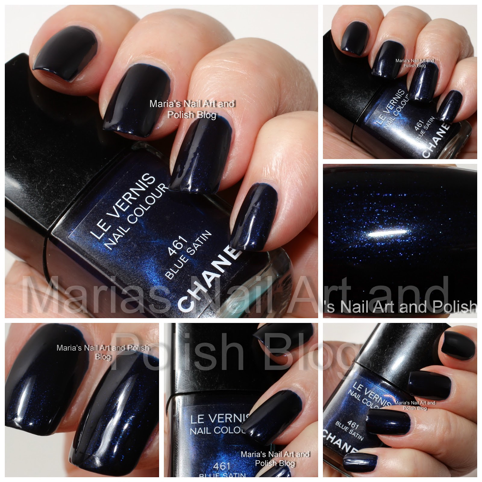 Marias Nail Art and Polish Chanel Blue 461, Aurora Blues Accent coll. swatches Collaboration Saturday