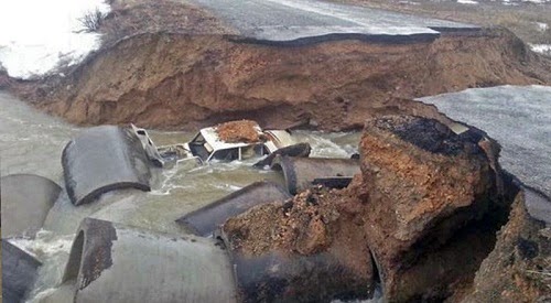 Kazakhstan flood damage